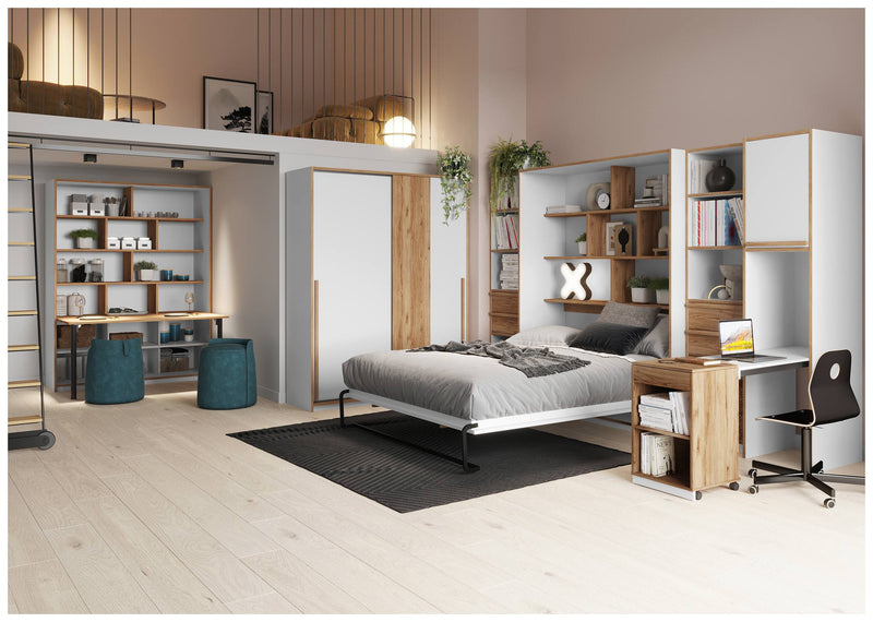 Jugendzimmer Gästezimmer S-ROOM 2 in Weiß und Catania Eiche von Forte