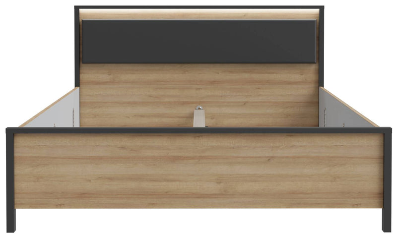Doppelbett HIGH ROCK 160 x 200 Riviera Eiche Optik / Schwarz Forte