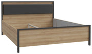 Doppelbett HIGH ROCK 160 x 200 Riviera Eiche Optik / Schwarz Forte