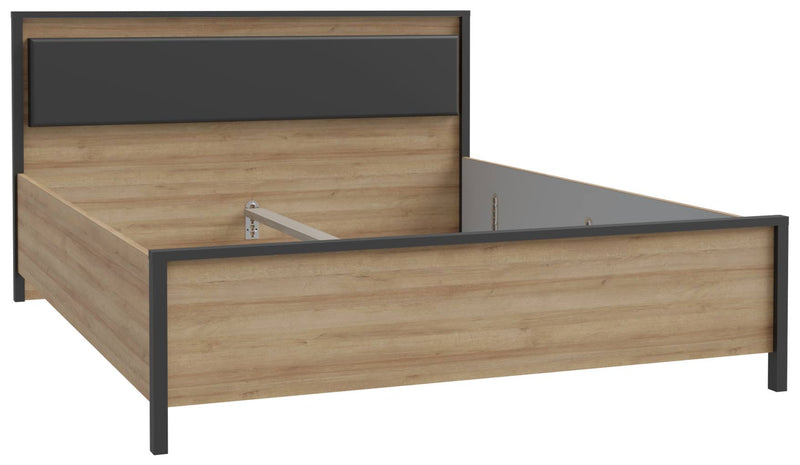 Doppelbett HIGH ROCK 160 x 200 Riviera Eiche Optik / Schwarz Forte