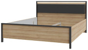 Doppelbett HIGH ROCK 160 x 200 Riviera Eiche Optik / Schwarz Forte