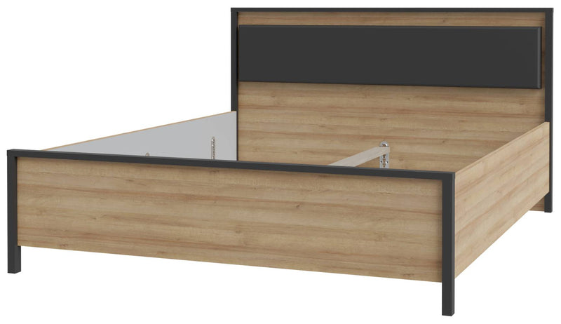 Doppelbett HIGH ROCK 160 x 200 Riviera Eiche Optik / Schwarz Forte