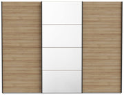 Kleiderschrank HIGH ROCK 3 Schwebetüren Riviera Eiche Optik / Schwarz