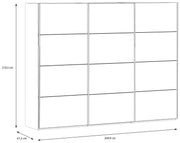 Kleiderschrank HIGH ROCK 3 Schwebetüren Riviera Eiche Optik / Schwarz