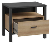 Schlafzimmer HIGH ROCK 6-tlg Komplettset Riviera Eiche Optik / Schwarz