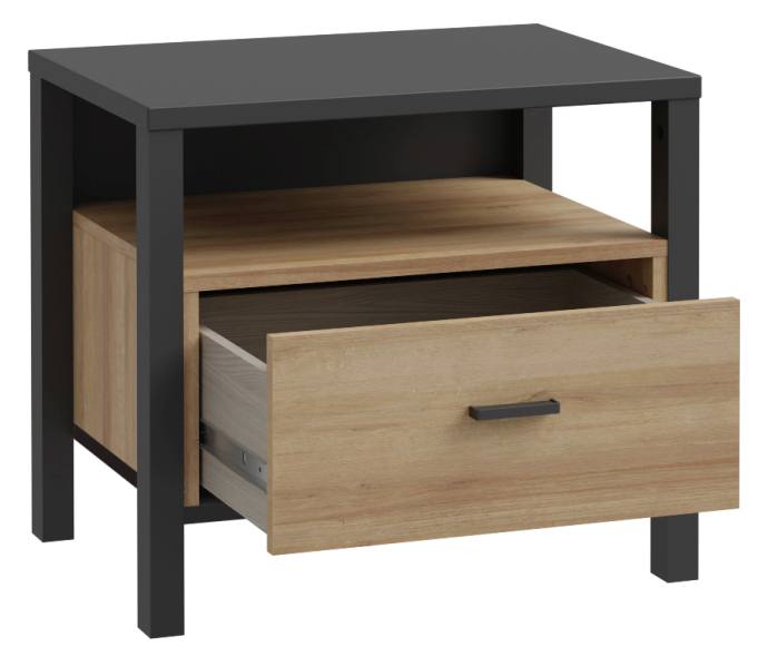 Schlafzimmer HIGH ROCK 6-tlg Komplettset Riviera Eiche Optik / Schwarz