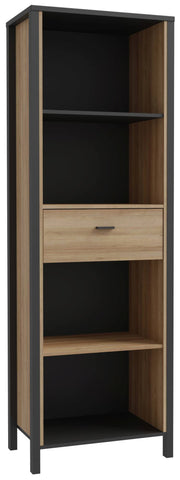 Regal Bücherregal HIGH ROCK Riviera Eiche Optik / Schwarz von Forte