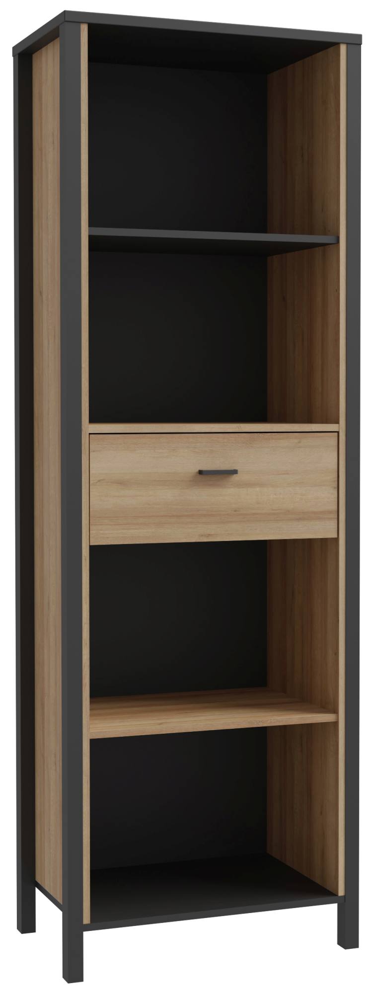 Regal Bücherregal HIGH ROCK Riviera Eiche Optik / Schwarz von Forte