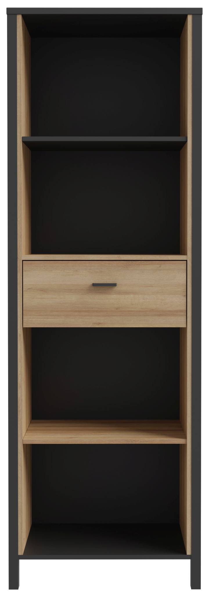 Regal Bücherregal HIGH ROCK Riviera Eiche Optik / Schwarz von Forte