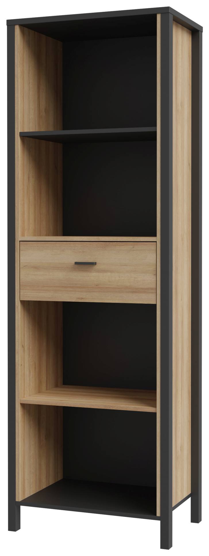 Regal Bücherregal HIGH ROCK Riviera Eiche Optik / Schwarz von Forte