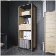 Regal Bücherregal HIGH ROCK Riviera Eiche Optik / Schwarz von Forte