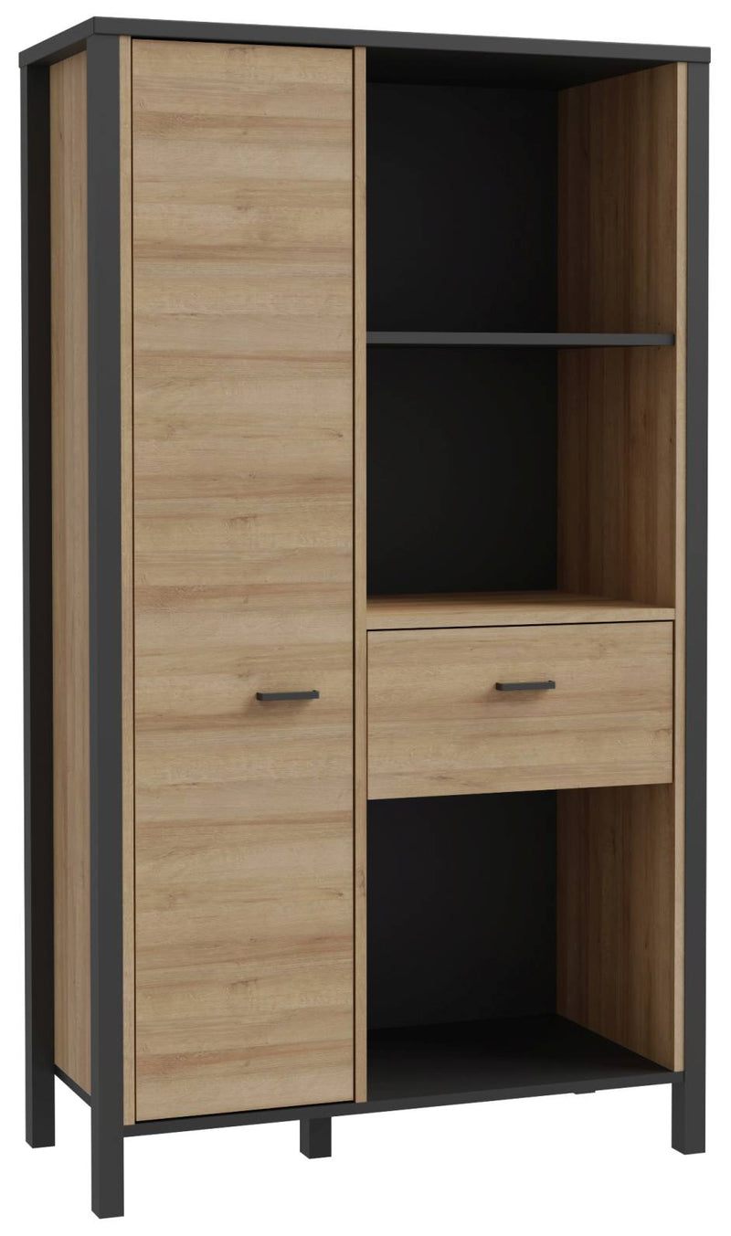 Highboard Regal HIGH ROCK Riviera Eiche Optik / Schwarz von Forte