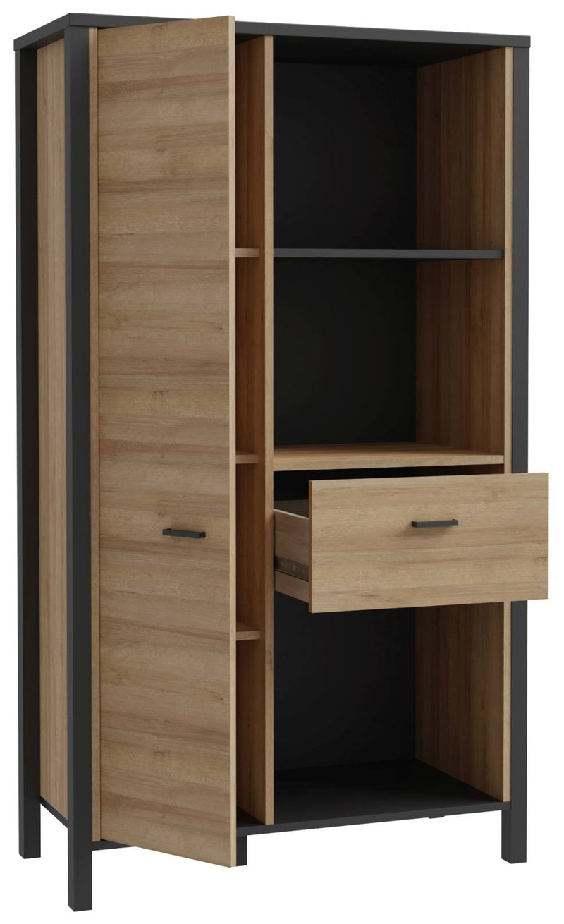 Highboard Regal HIGH ROCK Riviera Eiche Optik / Schwarz von Forte