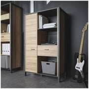 Highboard Regal HIGH ROCK Riviera Eiche Optik / Schwarz von Forte