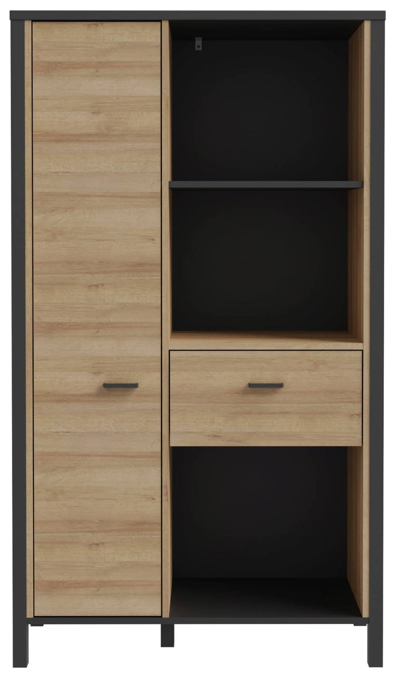Highboard Regal HIGH ROCK Riviera Eiche Optik / Schwarz von Forte