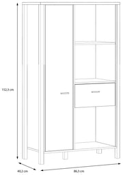 Highboard Regal HIGH ROCK Riviera Eiche Optik / Schwarz von Forte