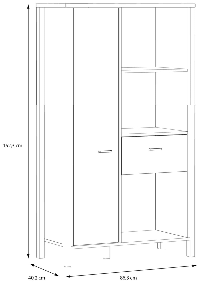 Highboard Regal HIGH ROCK Riviera Eiche Optik / Schwarz von Forte