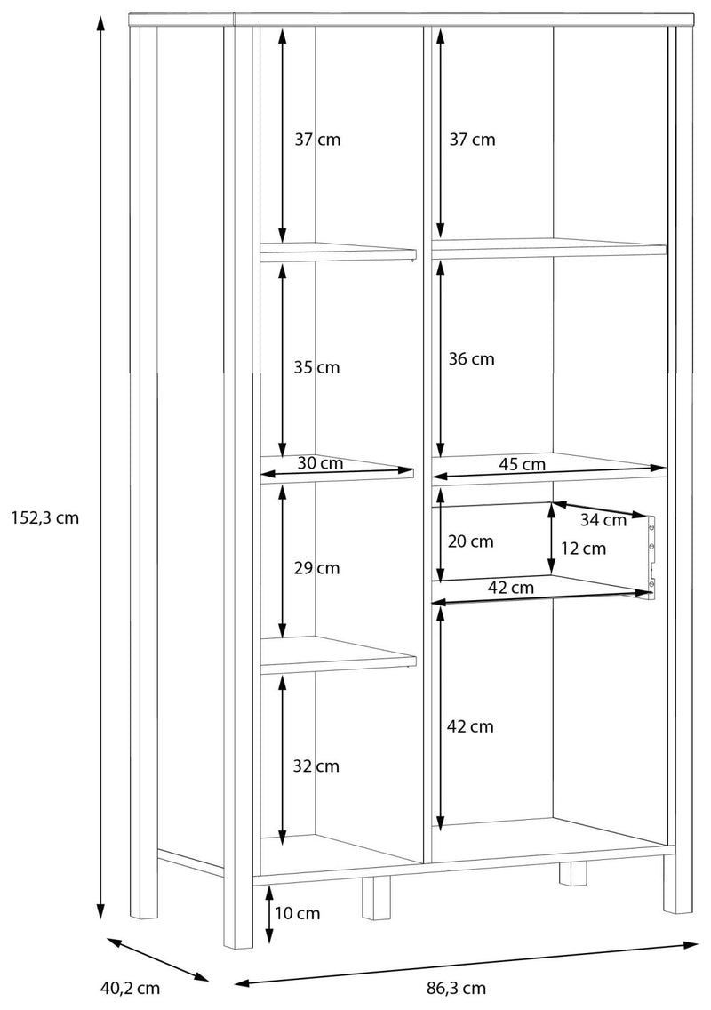Highboard Regal HIGH ROCK Riviera Eiche Optik / Schwarz von Forte