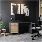 Schreibtisch HIGH ROCK 120 cm Riviera Eiche Optik / Schwarz von Forte
