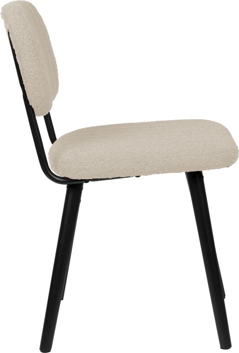 Stuhl Esszimmerstuhl JAKE WORN OFF WHITE Bouclé