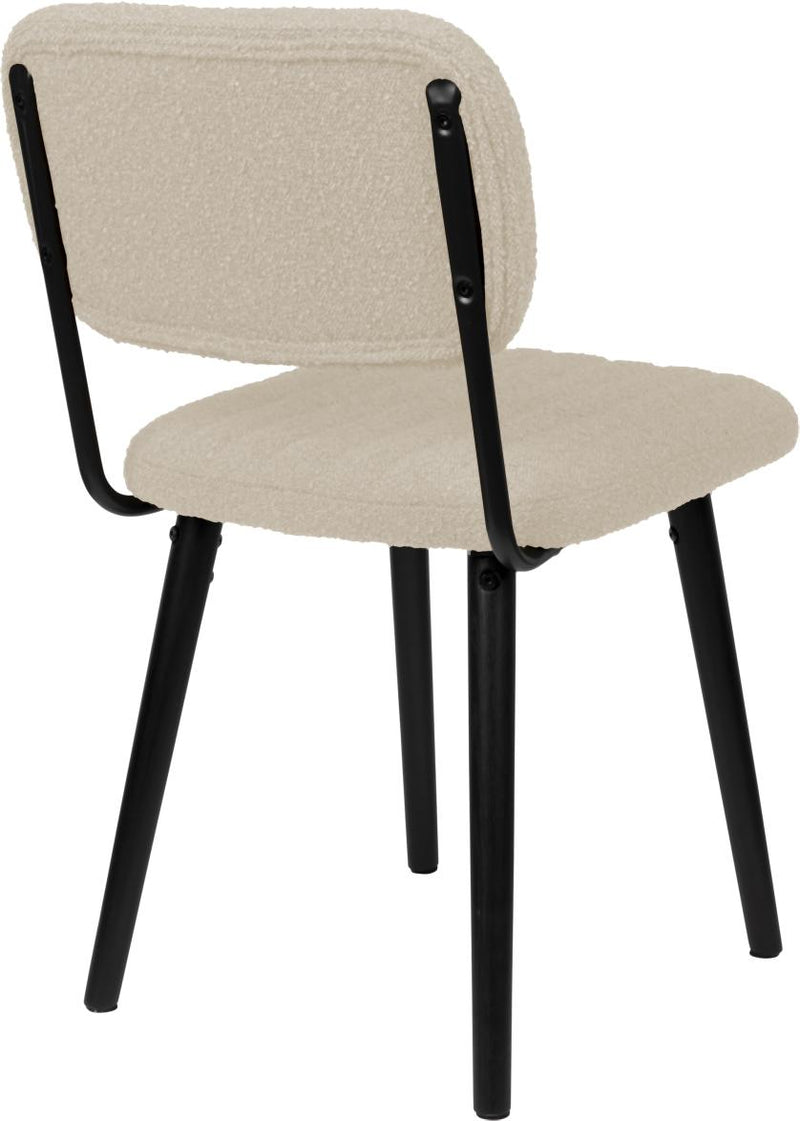 Stuhl Esszimmerstuhl JAKE WORN OFF WHITE Bouclé