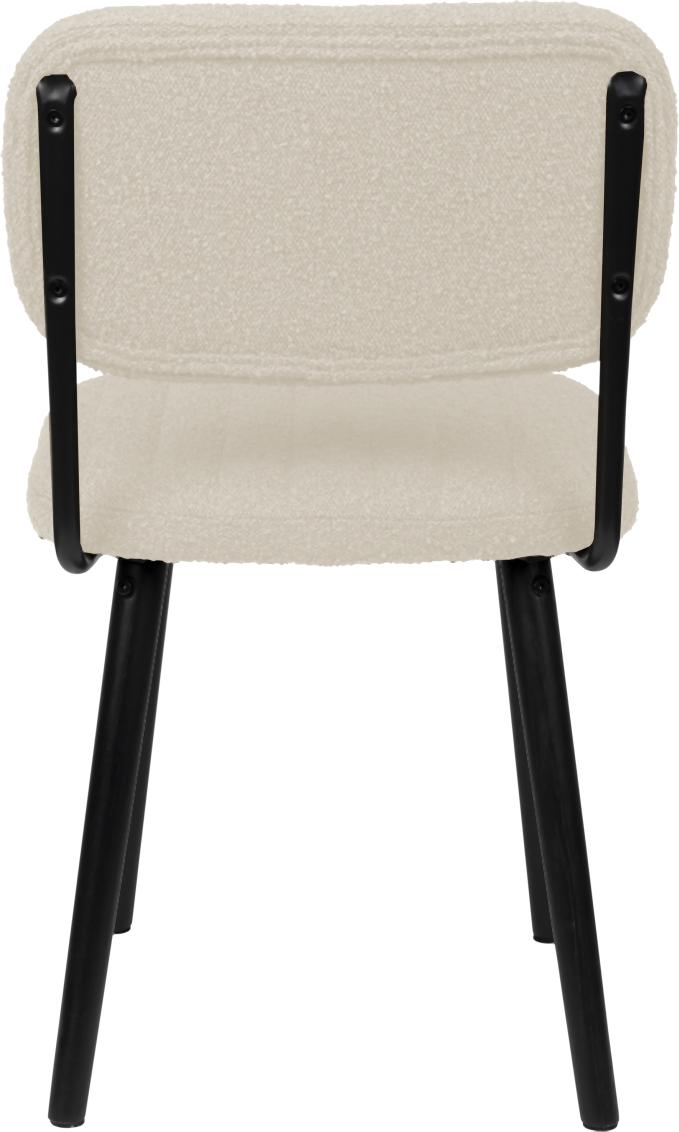 Stuhl Esszimmerstuhl JAKE WORN OFF WHITE Bouclé
