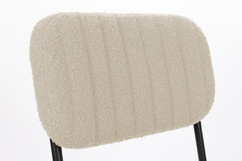 Stuhl Esszimmerstuhl JAKE WORN OFF WHITE Bouclé