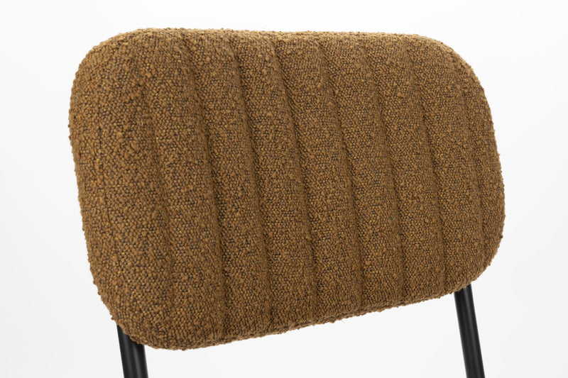 Stuhl Esszimmerstuhl JAKE WORN Bouclé in der Farbe Ocker