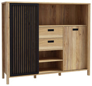 Highboard JYTANA 2 Türen in Mauvella Eiche Optik /Schwarz von Forte