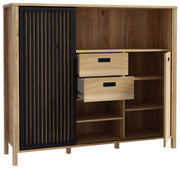 Highboard JYTANA 2 Türen in Mauvella Eiche Optik /Schwarz von Forte