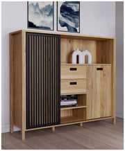 Highboard JYTANA 2 Türen in Mauvella Eiche Optik /Schwarz von Forte