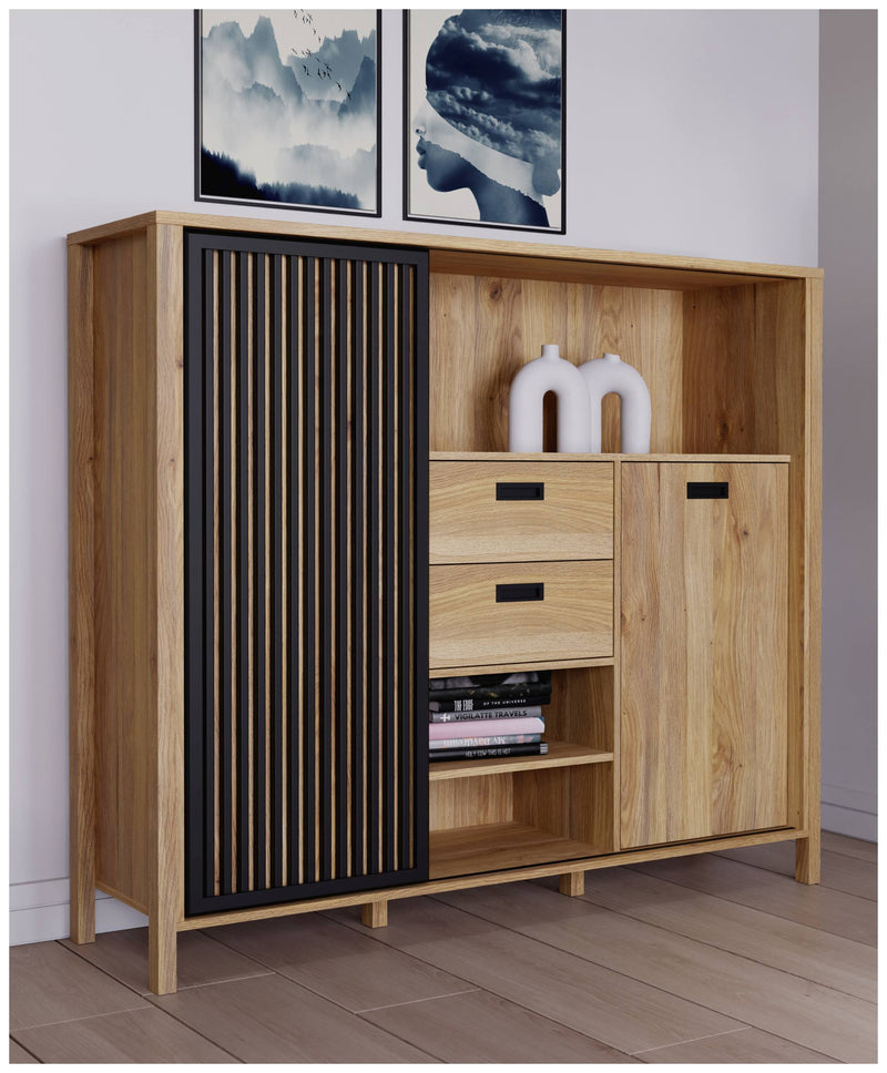 Highboard JYTANA 2 Türen in Mauvella Eiche Optik /Schwarz von Forte