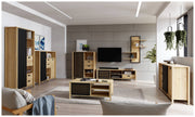 Highboard JYTANA 2 Türen in Mauvella Eiche Optik /Schwarz von Forte