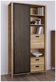 Regal Schrank JYTANA in Mauvella Eiche Optik / Schwarz von Forte