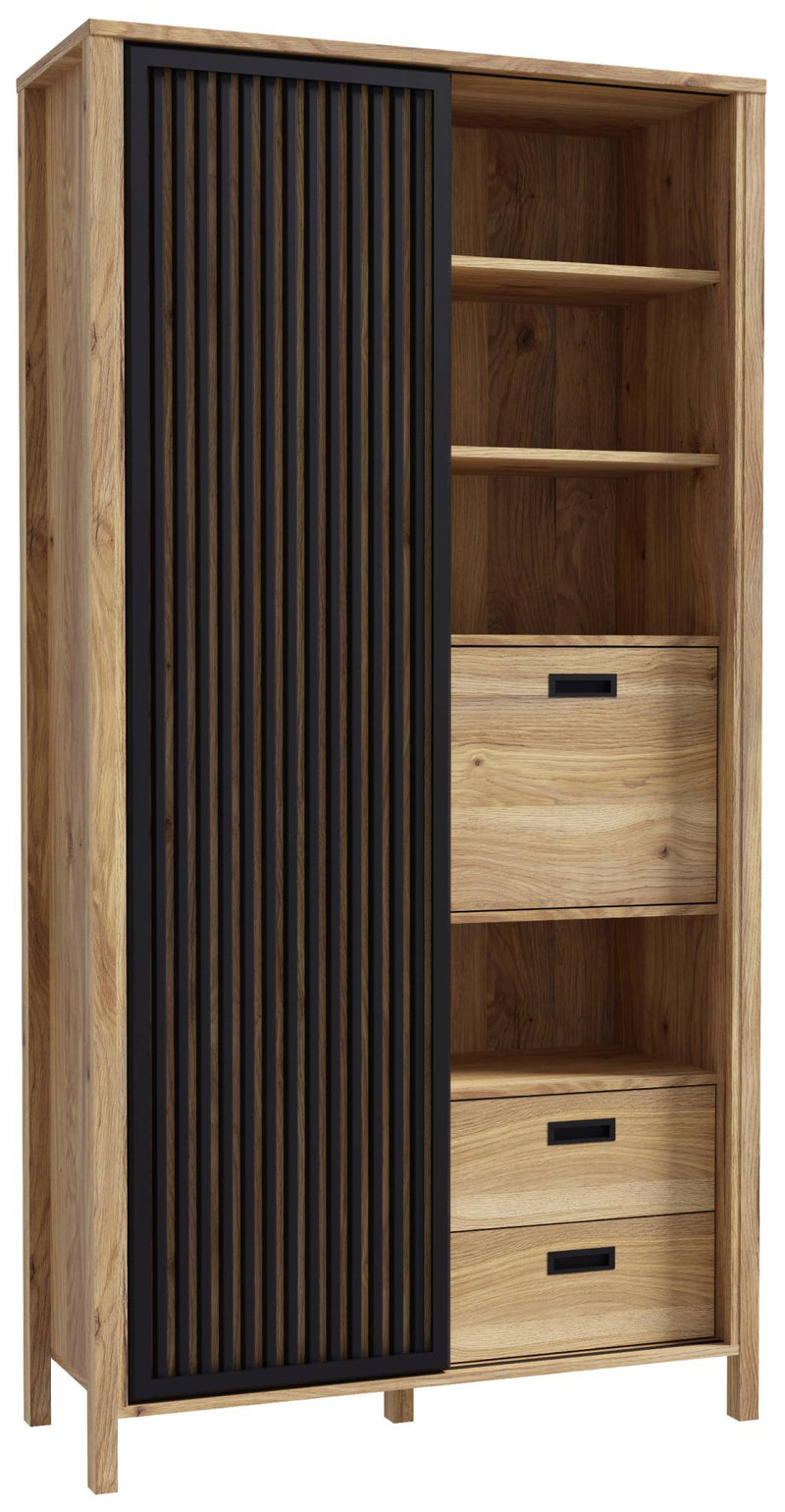 Regal Schrank JYTANA in Mauvella Eiche Optik / Schwarz von Forte
