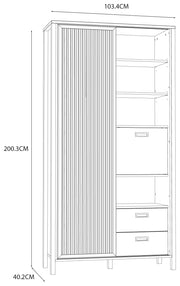 Regal Schrank JYTANA in Mauvella Eiche Optik / Schwarz von Forte