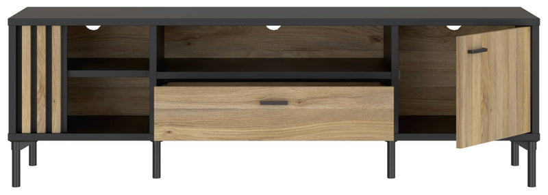 Lowboard JOAKIMIS in Schwarz / Mauvella Eiche Nachbildung von Forte