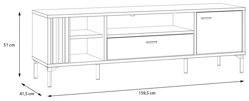 Lowboard JOAKIMIS in Schwarz / Mauvella Eiche Nachbildung von Forte