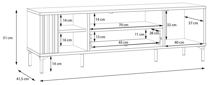 Lowboard JOAKIMIS in Schwarz / Mauvella Eiche Nachbildung von Forte