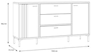 Sideboard Kommode JOAKIMIS in Schwarz / Mauvella Eiche Optik Forte