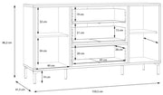 Sideboard Kommode JOAKIMIS in Schwarz / Mauvella Eiche Optik Forte