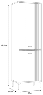 Vitrine JOAKIMIS mit 2 Türen in Schwarz / Mauvella Eiche Optik Forte