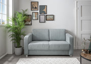 Schlafsofa Funktionssofa MIA Stoff Cord mit getrennten Liegeflächen in Aqua