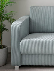 Schlafsofa Funktionssofa MIA Stoff Cord mit getrennten Liegeflächen in Aqua