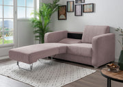 Schlafsofa Funktionssofa MIA Stoff Cord mit getrennten Liegeflächen in Rosa