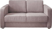 Schlafsofa Funktionssofa MIA Stoff Cord mit getrennten Liegeflächen in Rosa