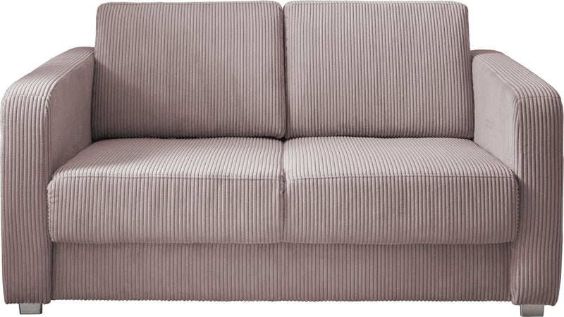 Schlafsofa Funktionssofa MIA Stoff Cord mit getrennten Liegeflächen in Rosa