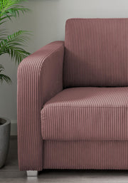 Schlafsofa Funktionssofa MIA Stoff Cord mit getrennten Liegeflächen in Rot