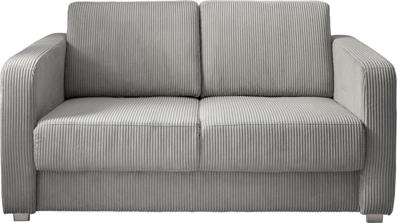 Schlafsofa Funktionssofa MIA Stoff Cord mit getrennten Liegeflächen in Hellgrau