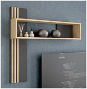 Wandboard JOAKIMIS mit 2 Ablagen Optik Mauvella Eiche  / Schwarz